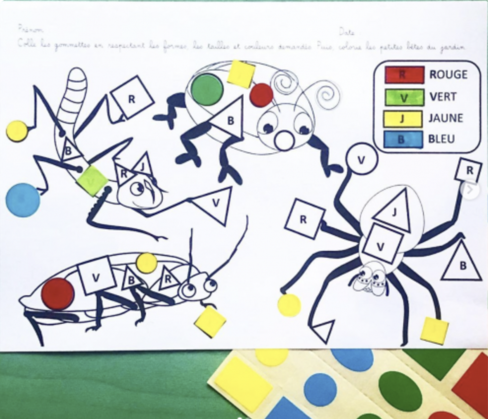 Atelier gommettes drôle de coccinelle