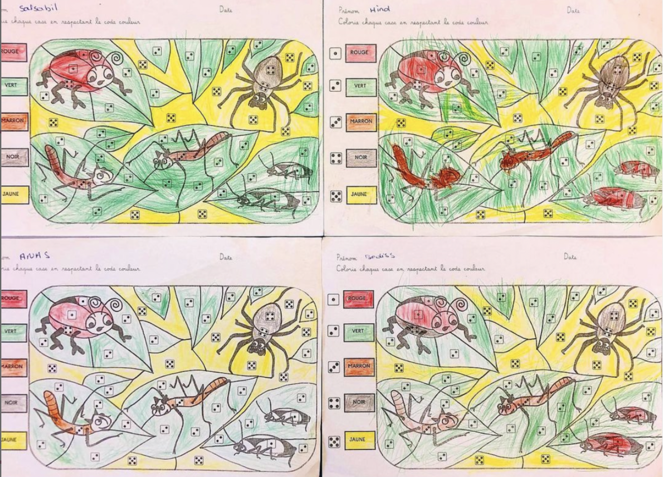 Coloriage codé drôle de coccinelle