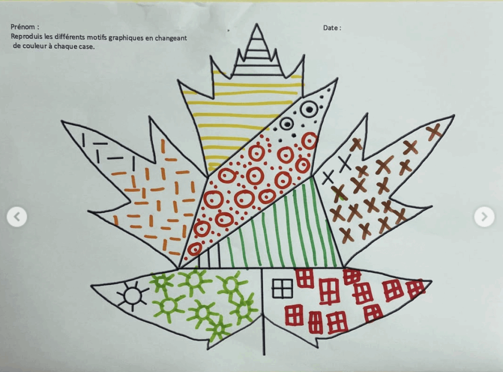 Graphisme feuille PS MS GS