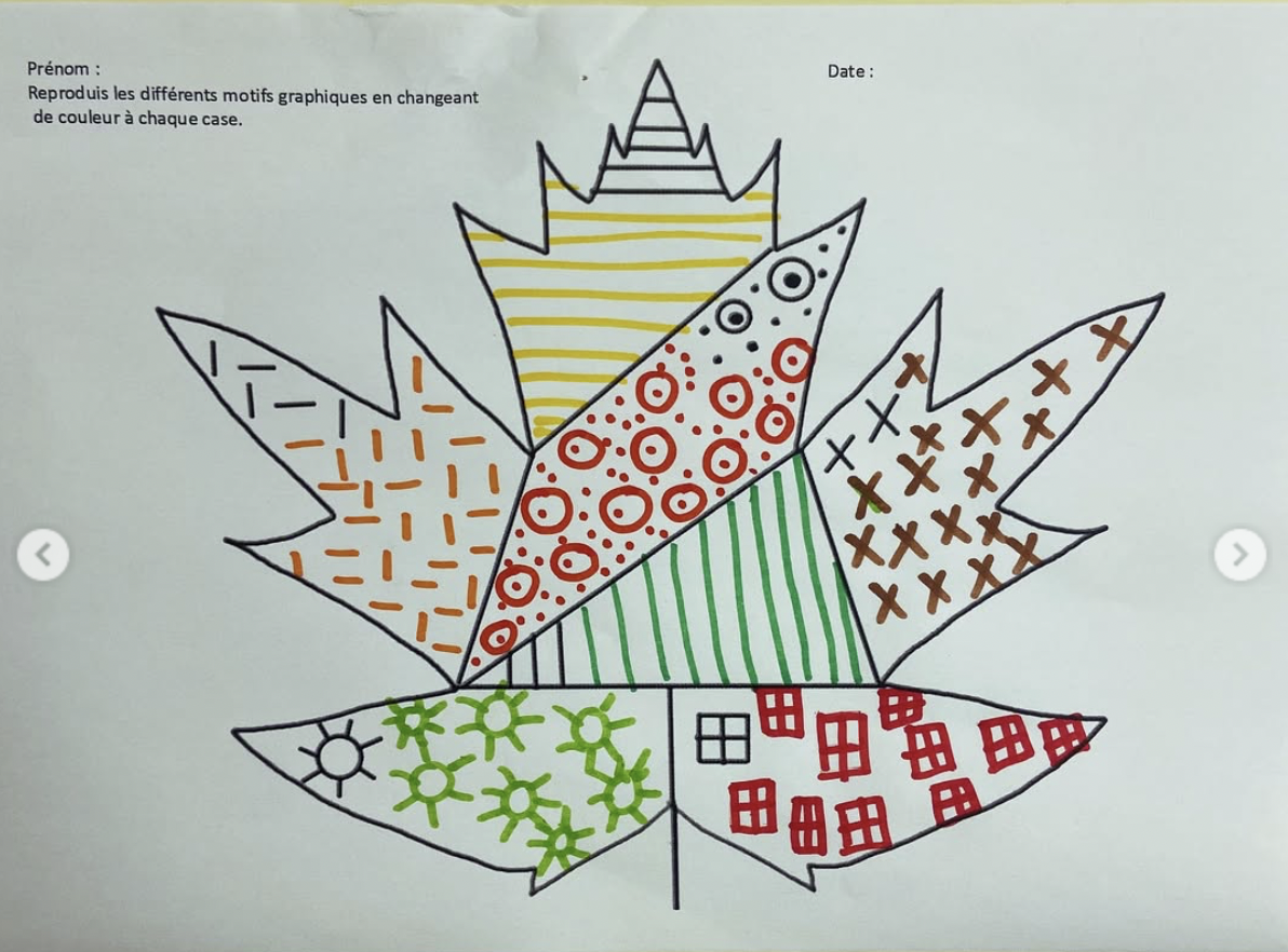 Graphisme feuille PS MS GS