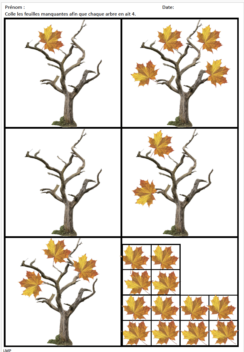 4 feuilles sur un arbre