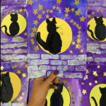 Chat dans la nuit étoilée