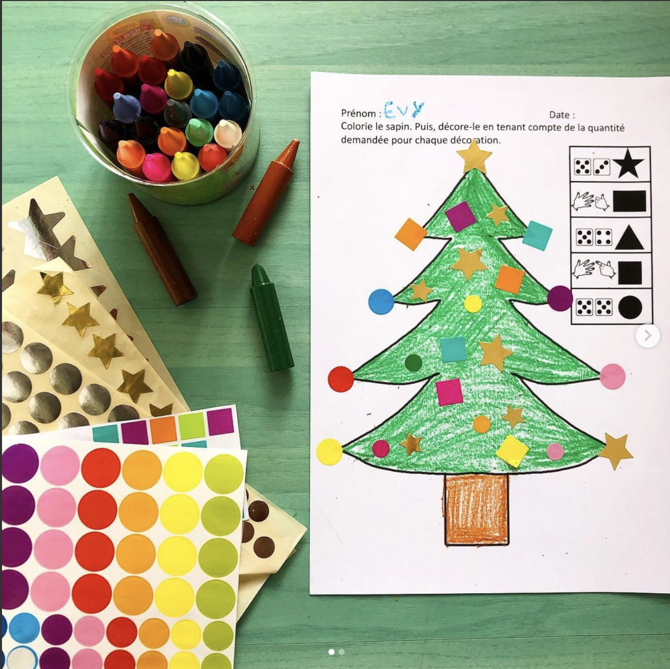 Sapin : dénombrement et gommettes PS MS GS