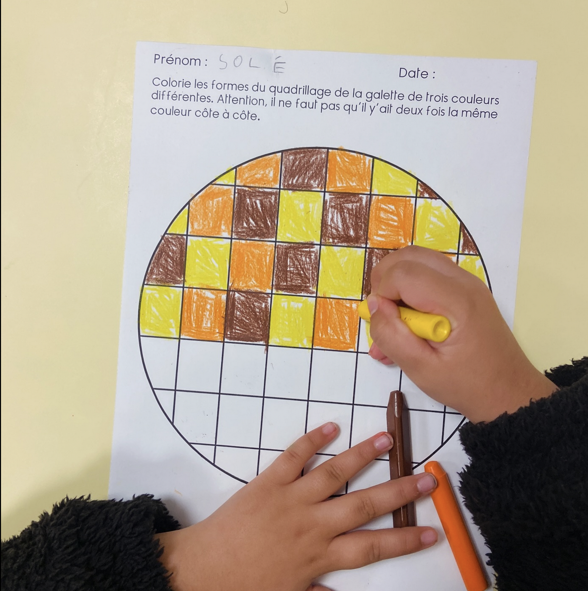 Défi de la galette version coloriage.