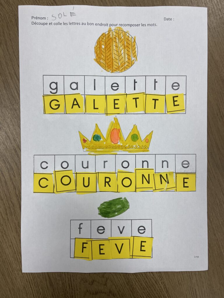 fiche vocabulaire galette