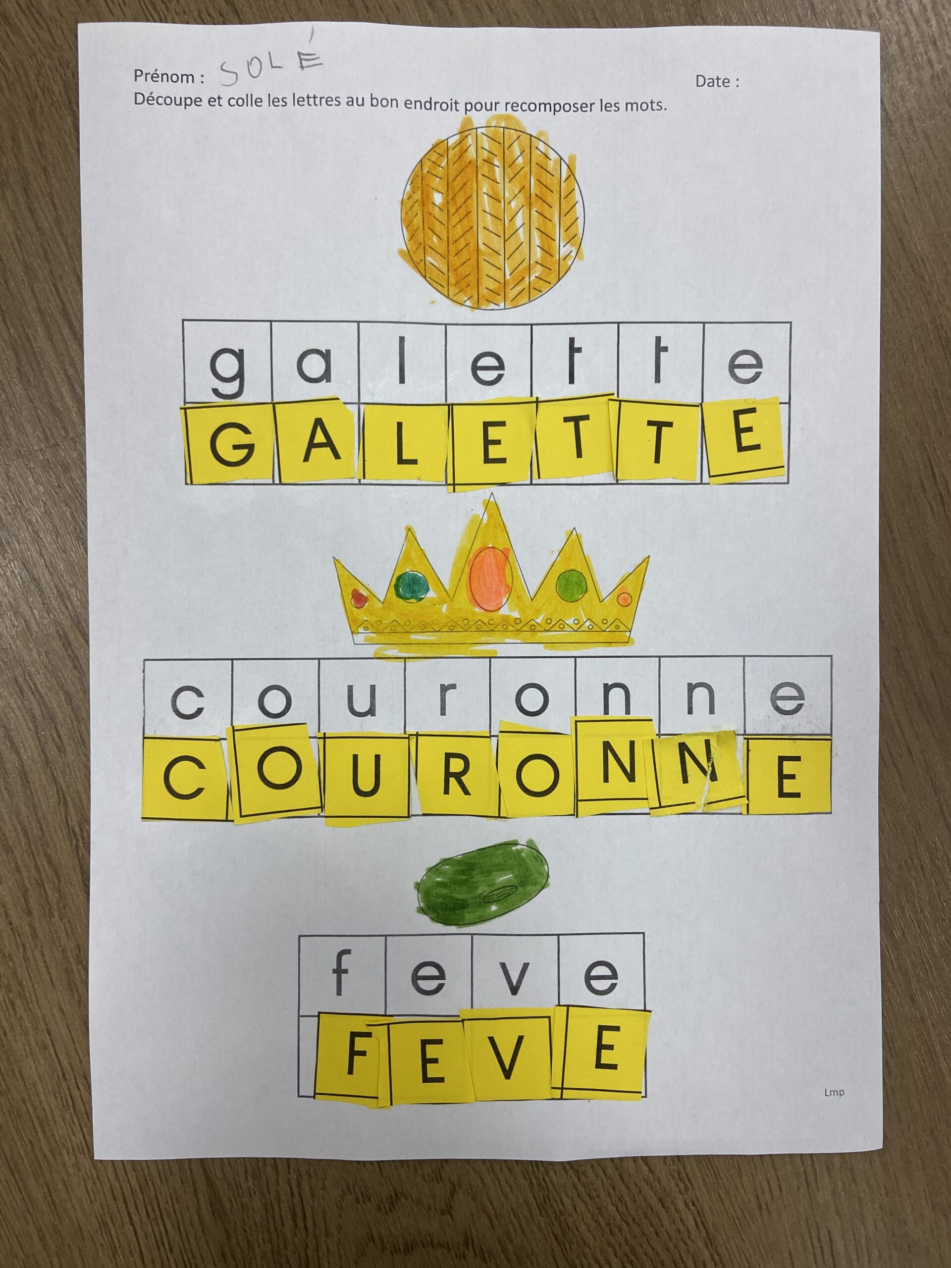 fiche vocabulaire galette