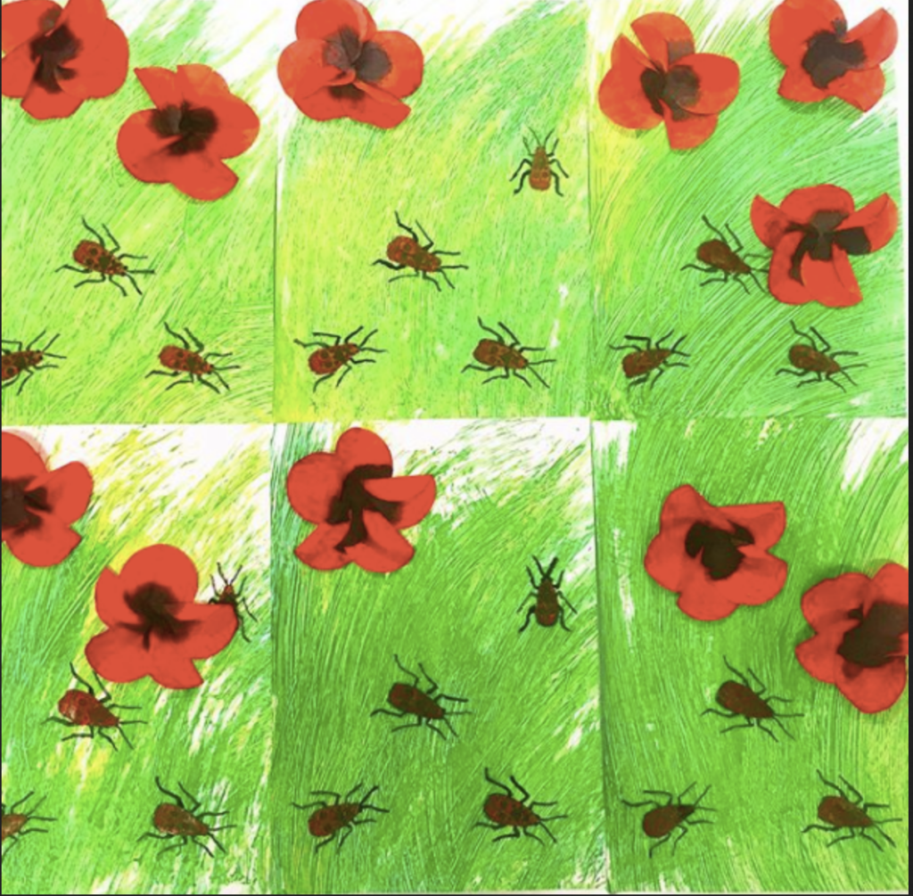 Gendarmes et champs de coquelicots