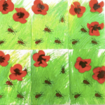 Gendarmes et champs de coquelicots