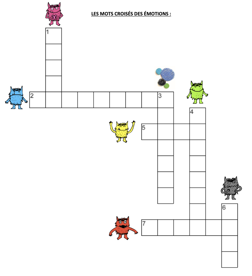 Mots croisés monstre des émotions