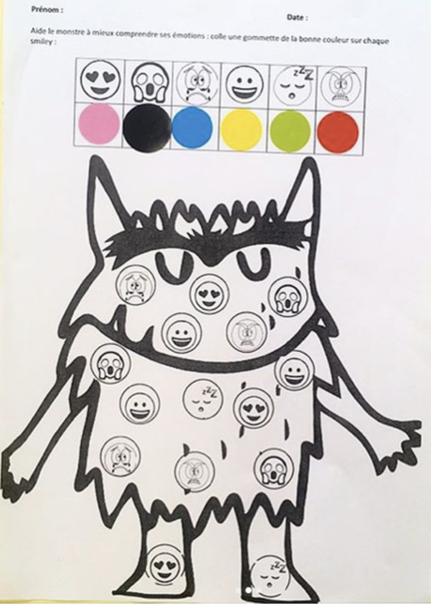 Monstre des émotions : gommettes
