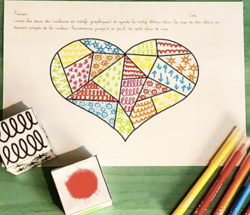 Jeu graphique maternelle avec des dés