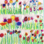 champ de fleurs graphiques