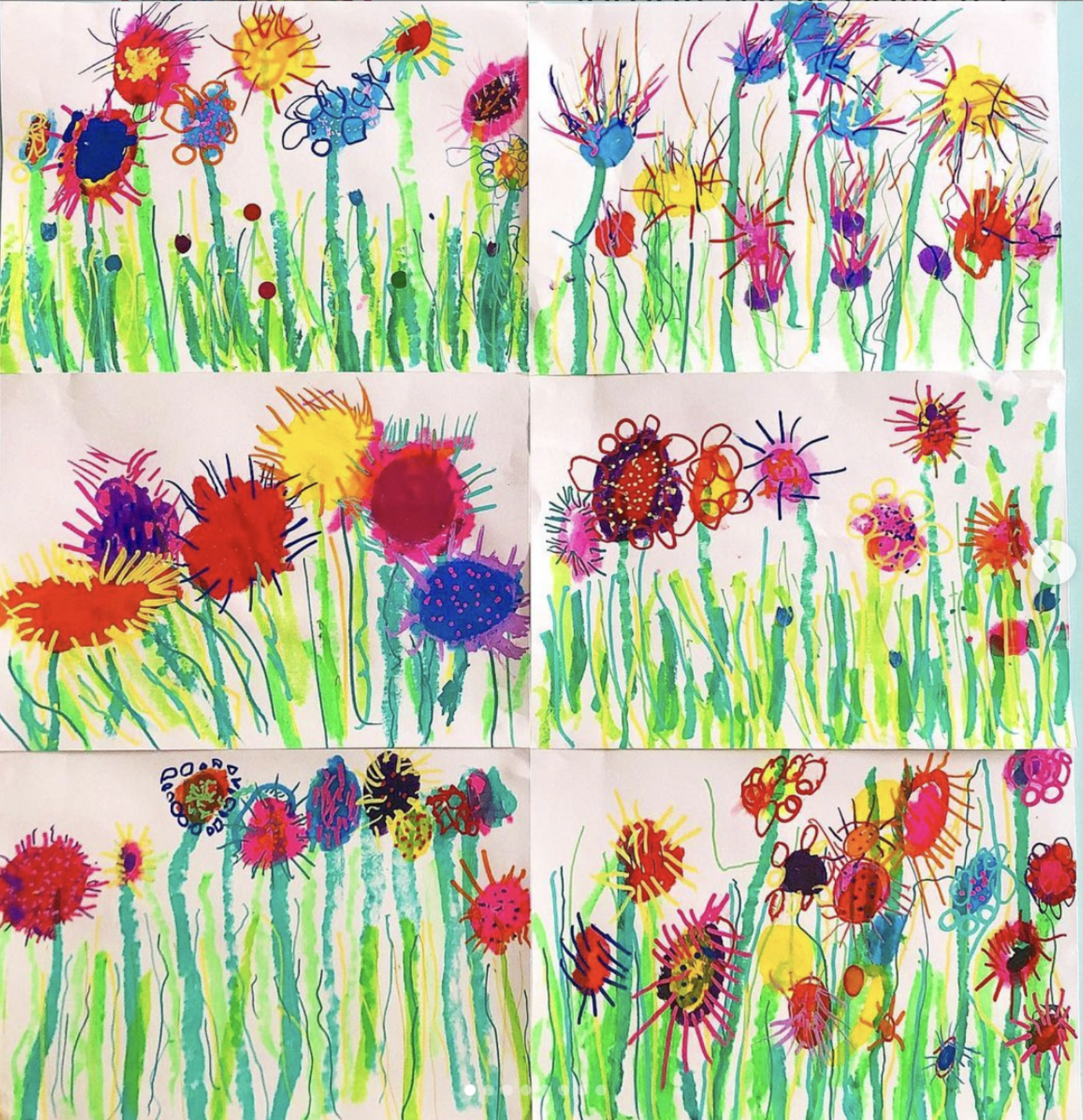 champ de fleurs graphiques