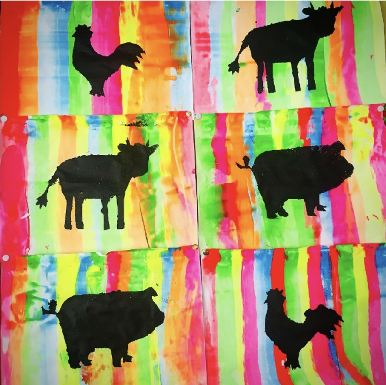 Peinture animaux de la ferme