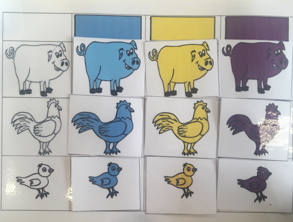 Tableaux à double entrée animaux de la ferme
