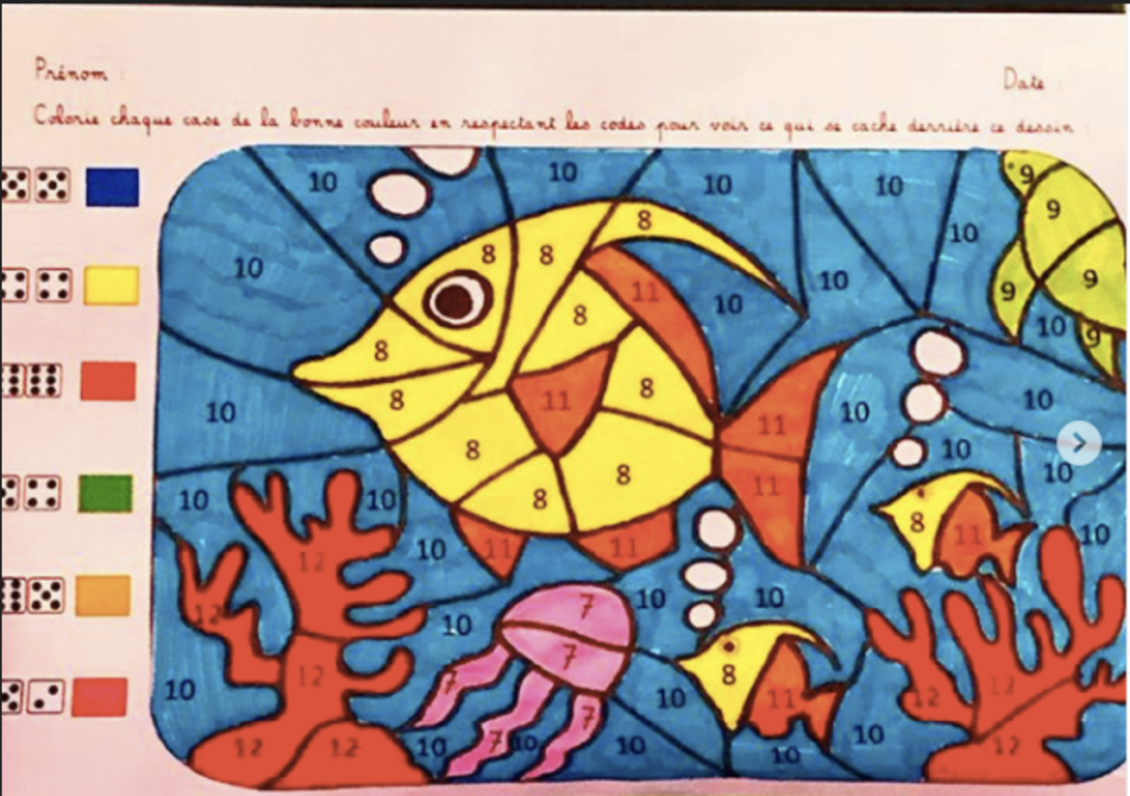 Coloriage magique poisson