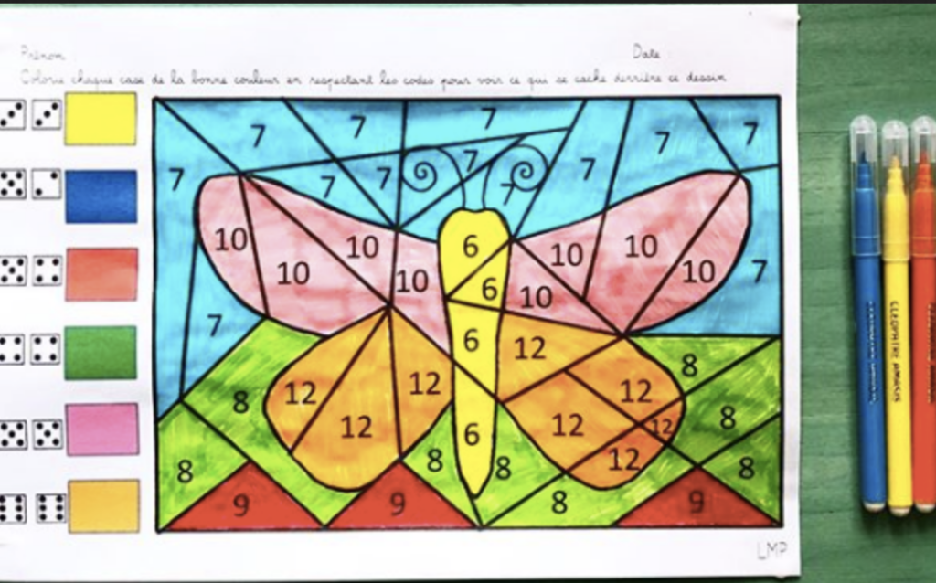 Coloriage magique papillon