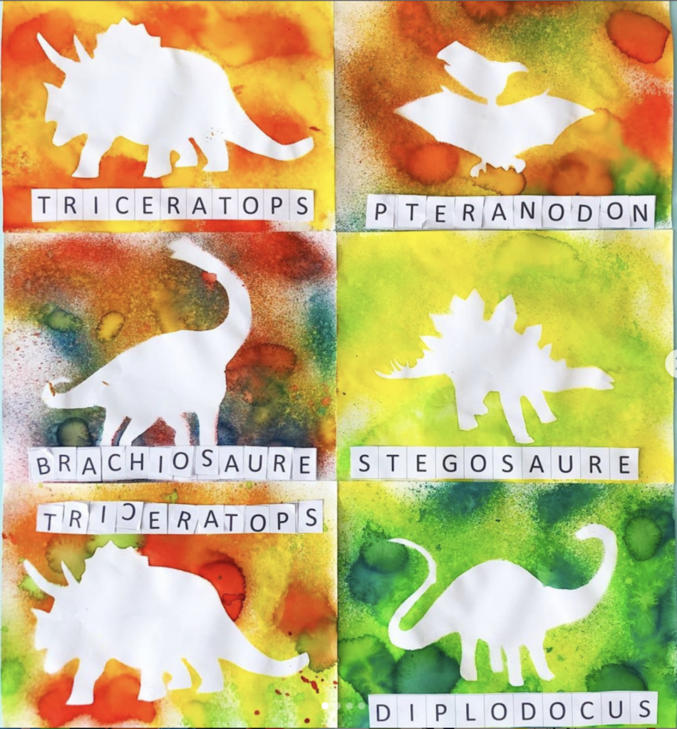Art dinosaure avec de l’encre
