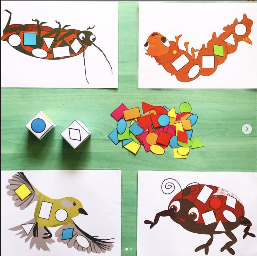 Jeu formes géométriques Drôle de coccinelle