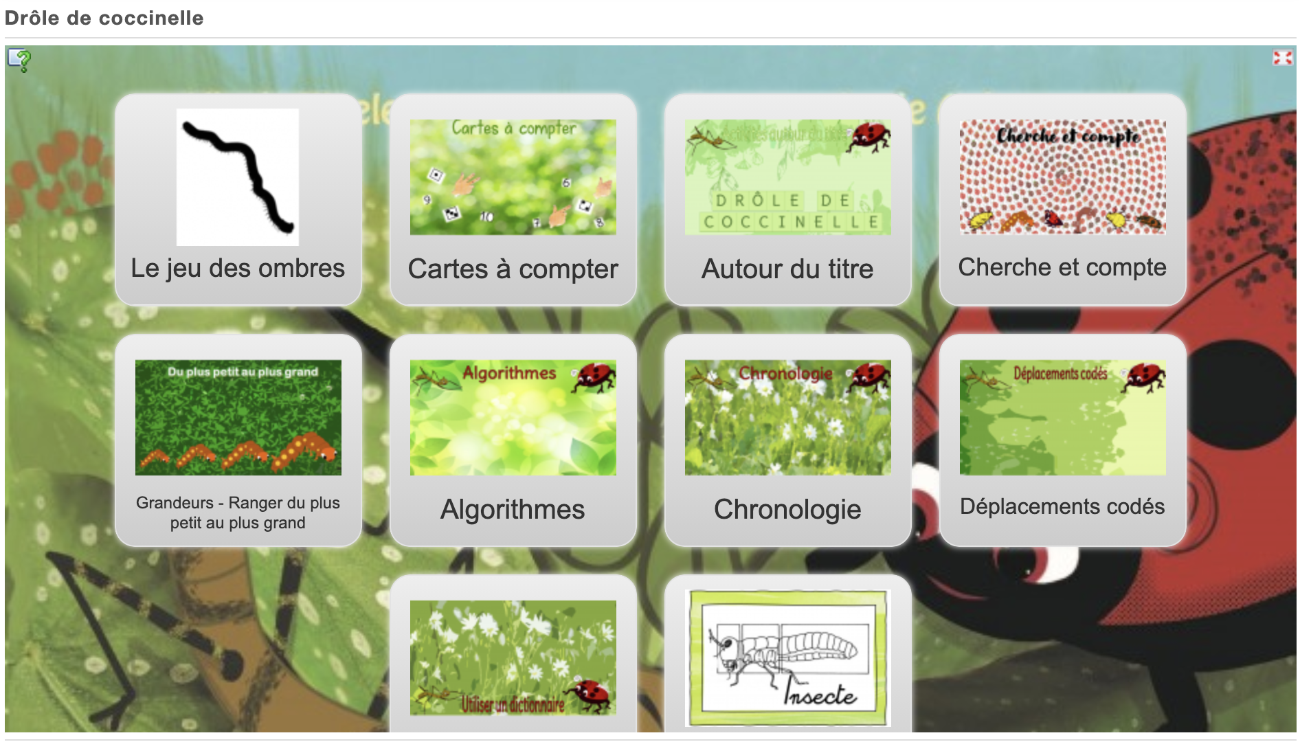 Jeux en ligne Drôle de coccinelle