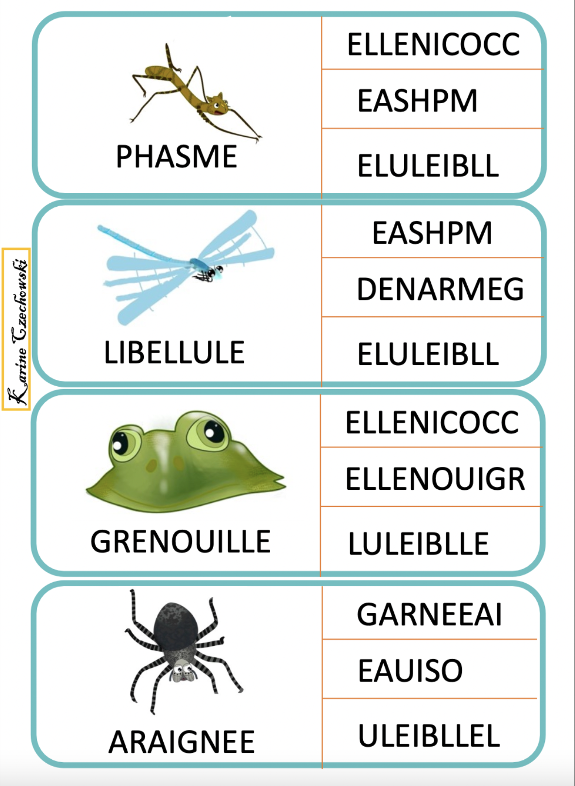 Fiches d’activité Drôle de coccinelle