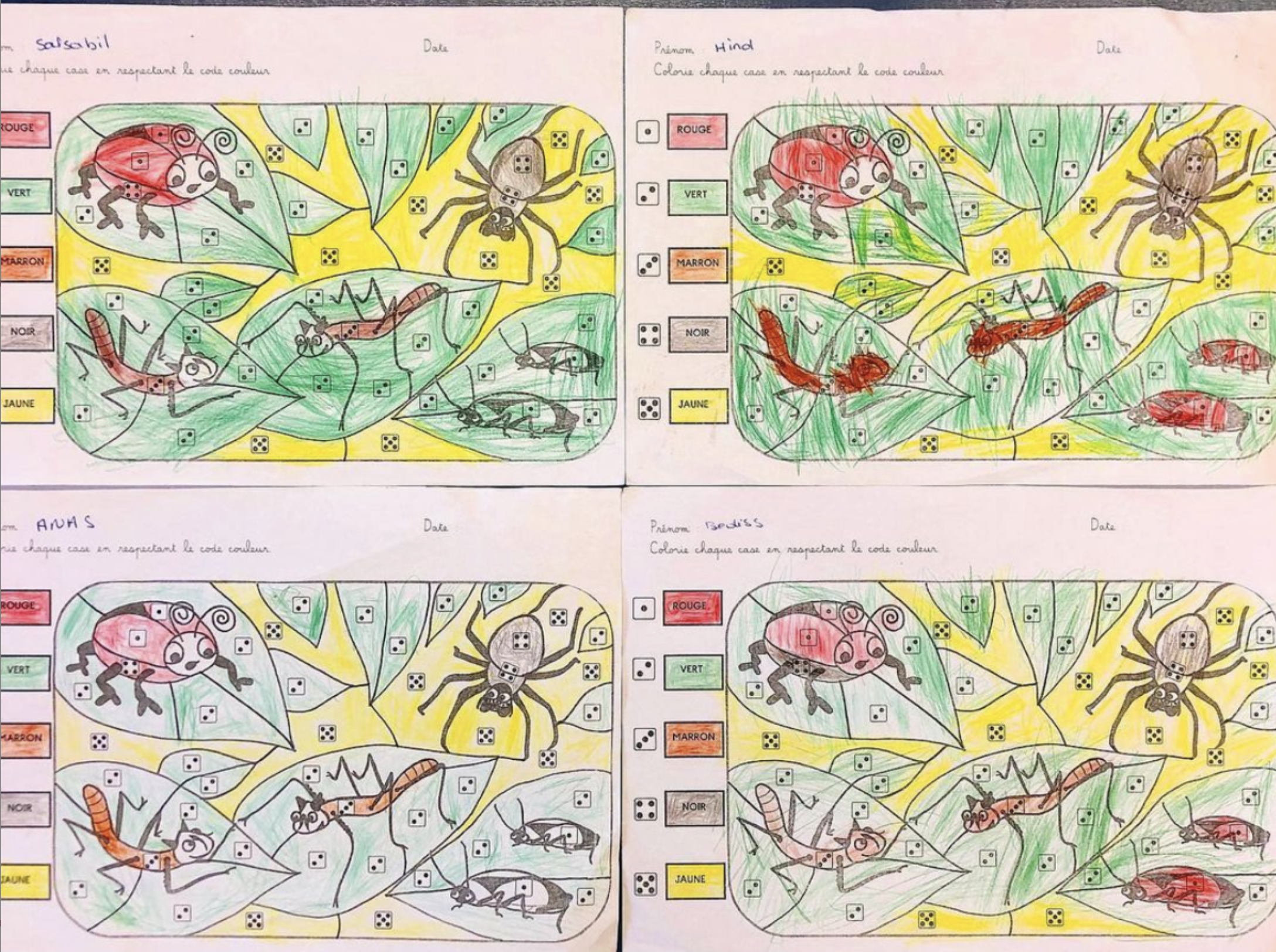 Coloriage magique drôle de coccinelle