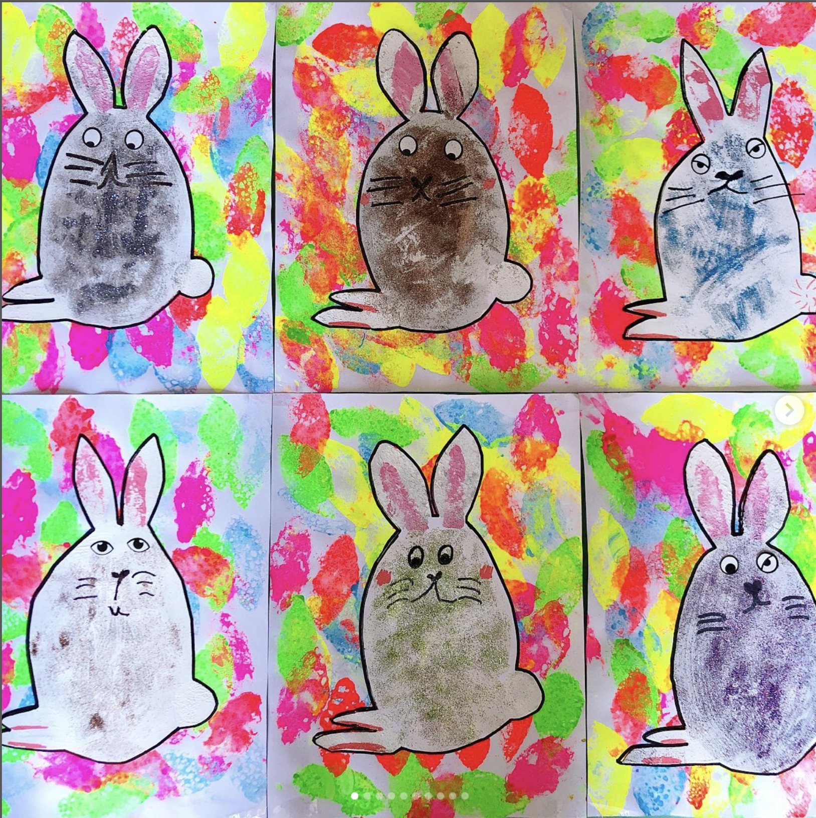 Art : Lapin oeuf sur fond coloré
