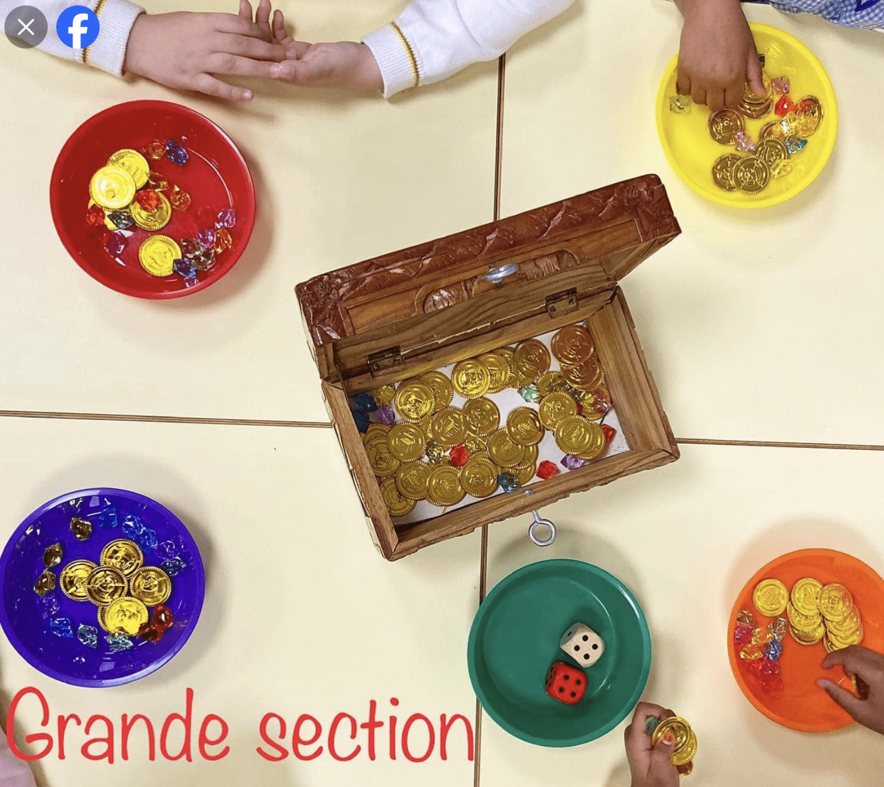 Jeu mathématique : le coffre au trésor PS MS GS