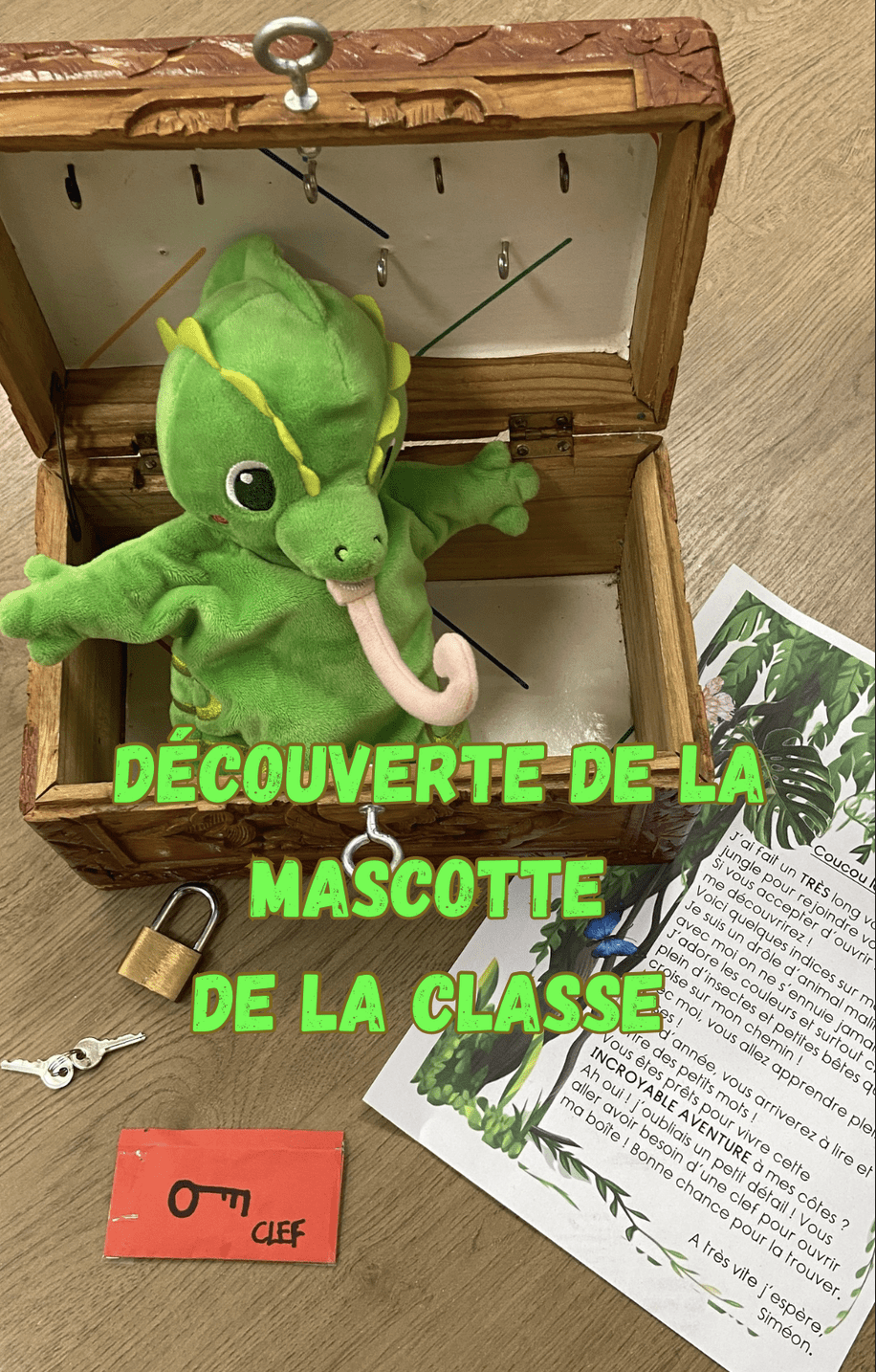 Découverte de la mascotte de la classe Siméon