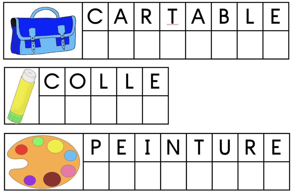Lettres mobiles matériel scolaire