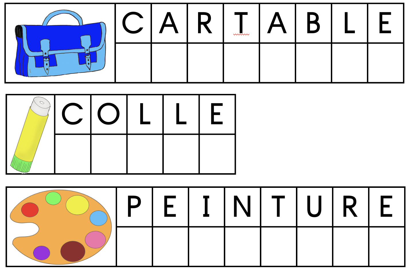 Lettres mobiles matériel scolaire
